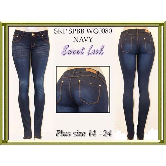 SL JEANS STRETCH DENIM DARK BLUE, H9 SLWG0080 SZ16 WAIST 38iN - Picture 2 of 7